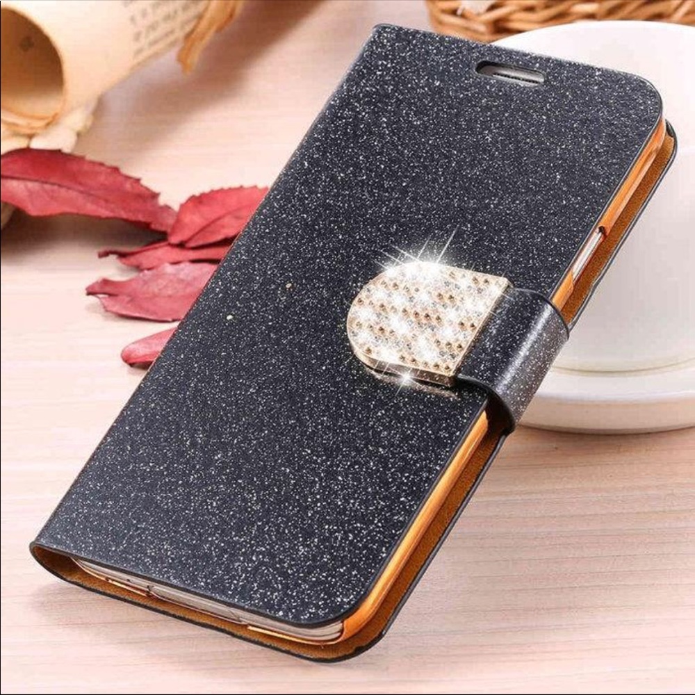 Leather Glitter Wallet Case iPhone 7 / iPhone 8